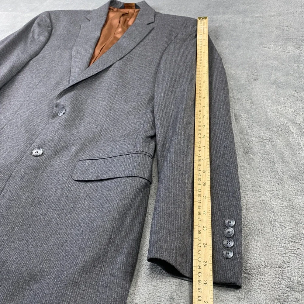 Jos. A.‎ Bank Suit Mens 39L Grey Wool Cashmere Slim Fit 2-Button Micro-Stripe